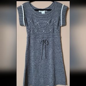 Vintage NWOT Max Studio  40% Wool Gray Sweater Mini Dress Size Medium